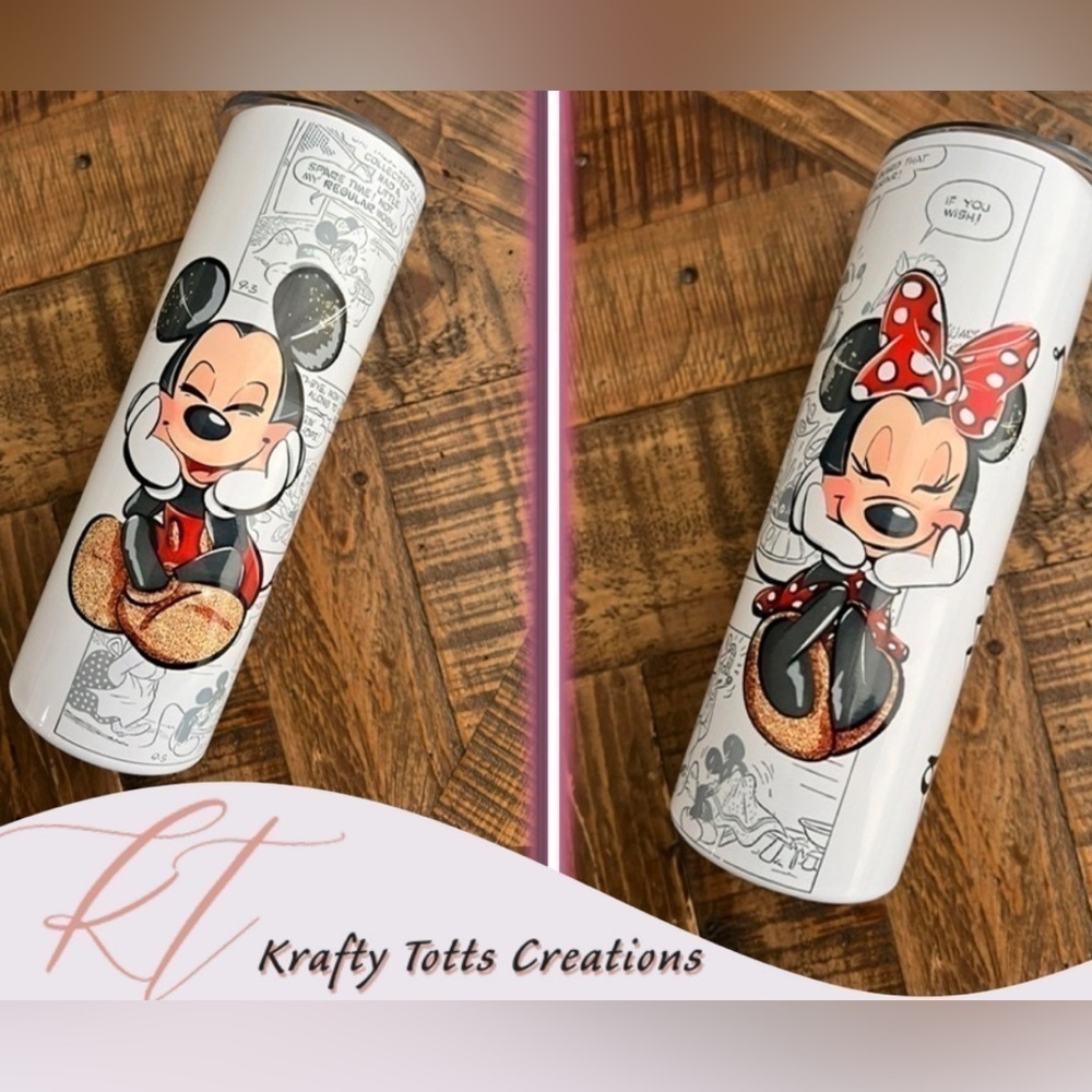 Mickey Mouse & Minnie Mouse  (Amor) Drink Tumbler cup 20oz